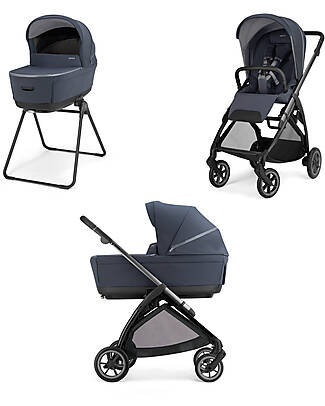 Inglesina Electa System Quattro DUO - Rooftop Blue - Passeggino + Culla Standup + Telaio Iron Black Passeggini Trio e Duo