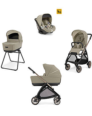 Inglesina Electa System Quattro - Hangar Beige - Passeggino + Culla Standup + Seggiolino Auto Darwin Infant I-Size + Telaio Bronze Black Passeggini Trio e Duo