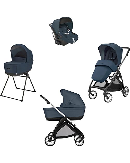 Inglesina Electa System Quattro - Hudson Blue - Passeggino + Culla Standup + Seggiolino Auto Darwin Passeggini Trio e Duo