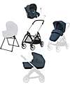Inglesina Electa System Quattro - Hudson Blue - Passeggino + Culla Standup + Seggiolino Auto Darwin Recline Passeggini Trio e Duo