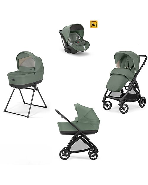 Inglesina Electa System Quattro - Murray Green - Passeggino + Culla Standup + Seggiolino Auto Darwin	 Passeggini Trio e Duo