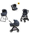 Inglesina Electa System Quattro - Rooftop Blue - Passeggino + Culla Standup + Seggiolino Auto Darwin Infant I-Size + Telaio Iron Black Passeggini Trio e Duo