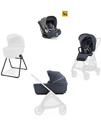 Inglesina Electa System Quattro - Rooftop Blue - Seduta All Season + Culla Open Up + Standup + Seggiolino Auto Darwin Passeggini Classici
