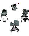 Inglesina Electa System Quattro - Studio Grey - Passeggino + Culla Standup + Seggiolino Auto Darwin Infant I-Size + Telaio Iron Black Passeggini Trio e Duo