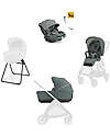 Inglesina Electa System Quattro - Studio Grey - Seduta All Season + Culla Open Up + Standup + Seggiolino Auto Darwin Recline Passeggini Classici