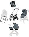 Inglesina Electa System Quattro - Union Grey - Passeggino + Culla Standup + Seggiolino Auto Darwin Recline Passeggini Trio e Duo