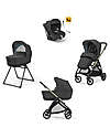 Inglesina Electa System Quattro - Upper Black - Passeggino + Culla Standup + Seggiolino Auto Darwin Recline Passeggini Trio e Duo