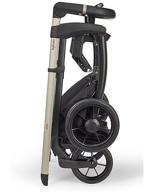 Inglesina Electa System Quattro - Upper Black - Passeggino + Culla Standup + Seggiolino Auto Darwin Recline Passeggini Trio e Duo