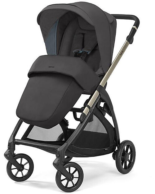 Inglesina Electa System Quattro - Upper Black - Passeggino + Culla Standup + Seggiolino Auto Darwin Recline Passeggini Trio e Duo