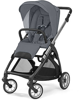 Inglesina Passeggino Electa Silver Black - Union Grey - Ideale per la Città Passeggini Classici