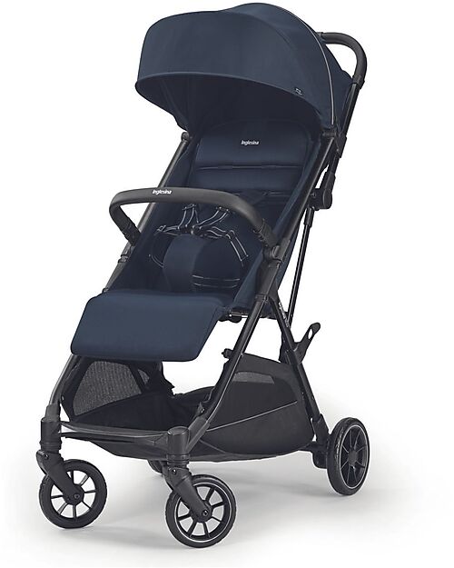 Inglesina Passeggino Now - Nero - Splash Blue - si Chiude da Solo con un Tocco Passeggini Leggeri