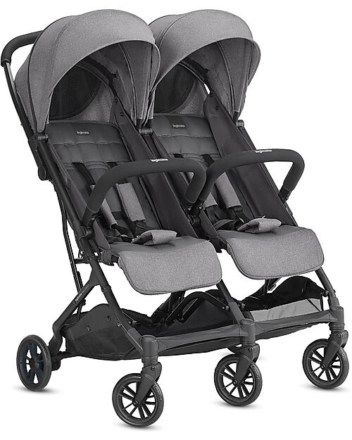 Inglesina Passeggino Twin Sketch - Nero e Grigio - Per Gemelli o Fratellini Vicini di Età Passeggini Gemellari