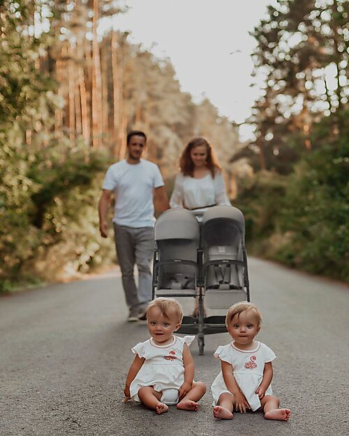 Inglesina Passeggino Twin Sketch - Nero e Grigio - Per Gemelli o Fratellini Vicini di Età Passeggini Gemellari