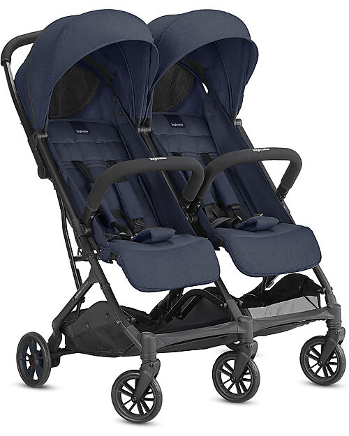 Inglesina Passeggino Twin Sketch - Nero e Navy - Per Gemelli o Fratellini Vicini di Età Passeggini Gemellari