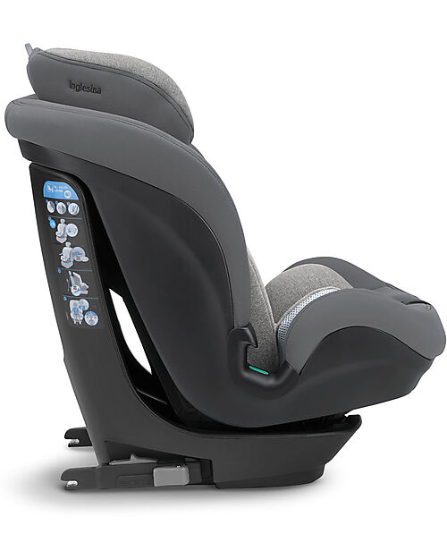 Inglesina Seggiolino Auto Caboto i-Size - Stone Grey - dai 15 Mesi Fino a 12 Anni Seggiolini Auto Gruppo 2/3