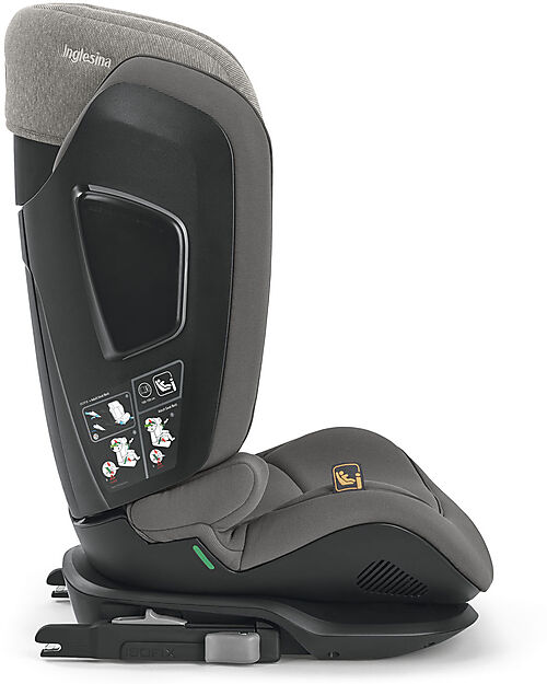 Inglesina Seggiolino Auto Cartesio i-Size - Stone Grey - dai 3 ai 12 Anni Seggiolini Auto Gruppo 2/3