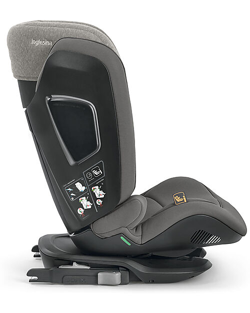 Inglesina Seggiolino Auto Cartesio i-Size - Stone Grey - dai 3 ai 12 Anni Seggiolini Auto Gruppo 2/3
