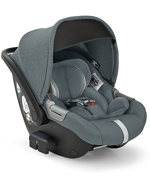 Inglesina Seggiolino Auto Darwin Infant i-Size - Electa - Union Grey - dalla Nascita Fino ai 12 Mesi Seggiolini Auto Gruppo 0+/1