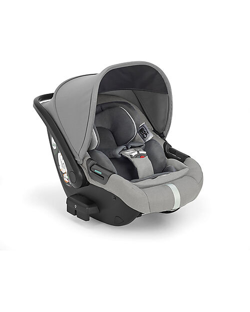 Inglesina Seggiolino Auto Darwin Infant Recline i-Size - Aptica - Satin Grey - dalla Nascita Fino ai 12 Mesi Seggiolini Auto Gruppo 0+/1