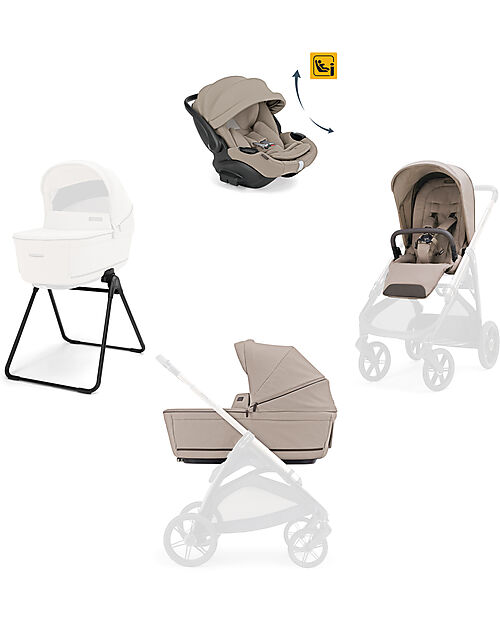 Inglesina System Quattro Aptica Darwin Recline EVO - Vicuna Beige Passeggini Classici