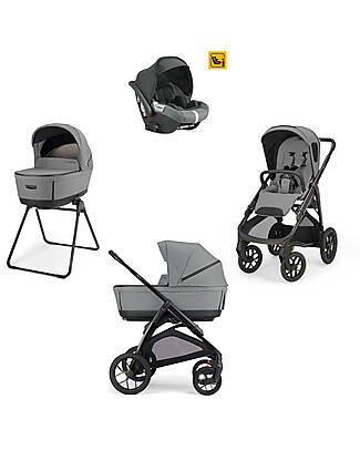 Inglesina System Quattro Aptica XT Darwin Canyon Grey + Telaio Nero Passeggini Trio e Duo