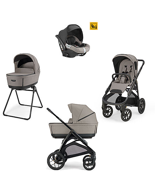 Inglesina System Quattro Aptica XT Darwin Tundra Beige + Telaio Nero Passeggini Trio e Duo