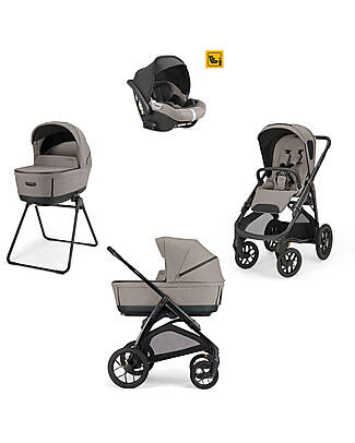 Inglesina System Quattro Aptica XT Darwin Tundra Beige + Telaio Nero Passeggini Trio e Duo