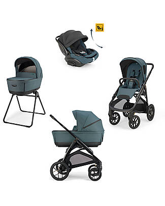 Inglesina System Quattro Aptica XT DRW-R-EVO Himalaya Blue + Telaio Nero Passeggini Trio e Duo