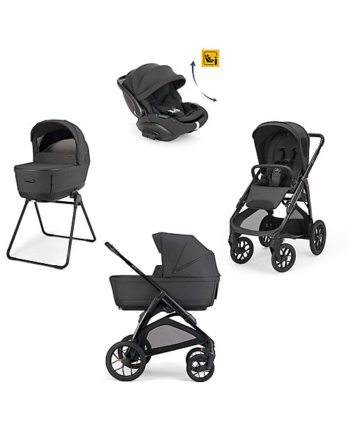 Inglesina System Quattro Aptica XT DRW-R-EVO Magnet Grey + Telaio Nero Passeggini Trio e Duo