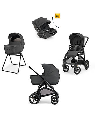 Inglesina System Quattro Aptica XT DRW-R-EVO Magnet Grey + Telaio Nero Passeggini Trio e Duo