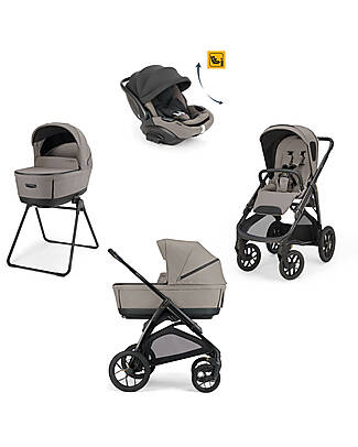 Inglesina System Quattro Aptica XT DRW-R-EVO Tundra Beige + Telaio Nero Passeggini Trio e Duo