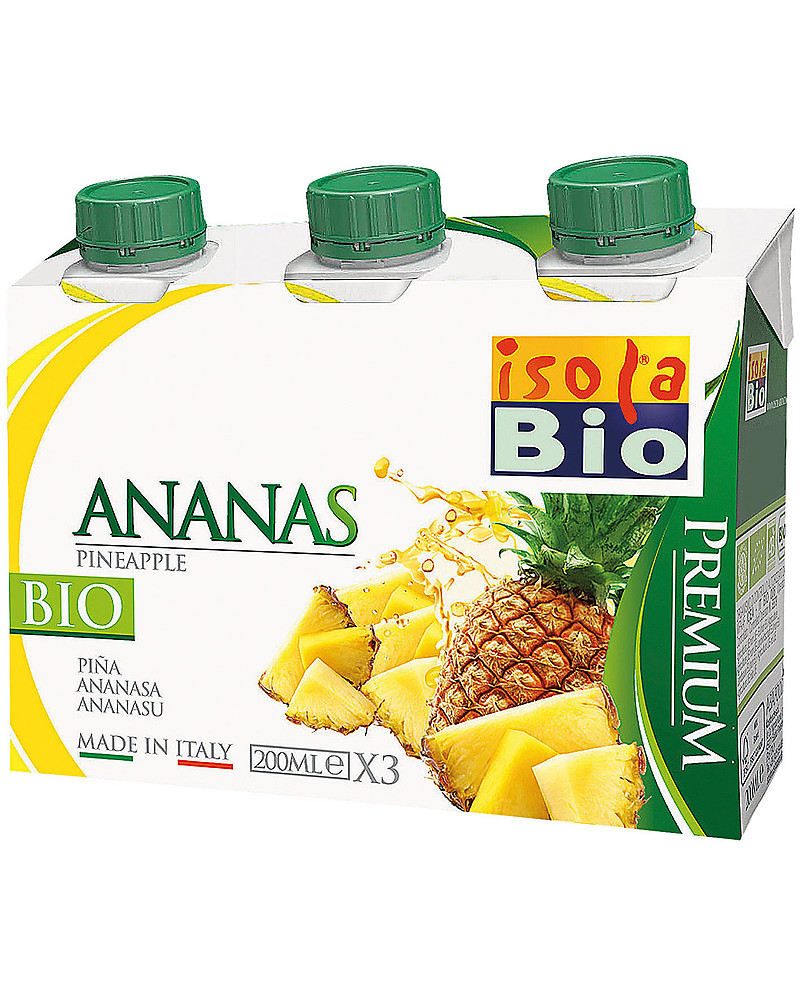 Isola Bio Succo e Polpa Premium, Ananas, 3x200 ml - 100% Bio, in brick  unisex