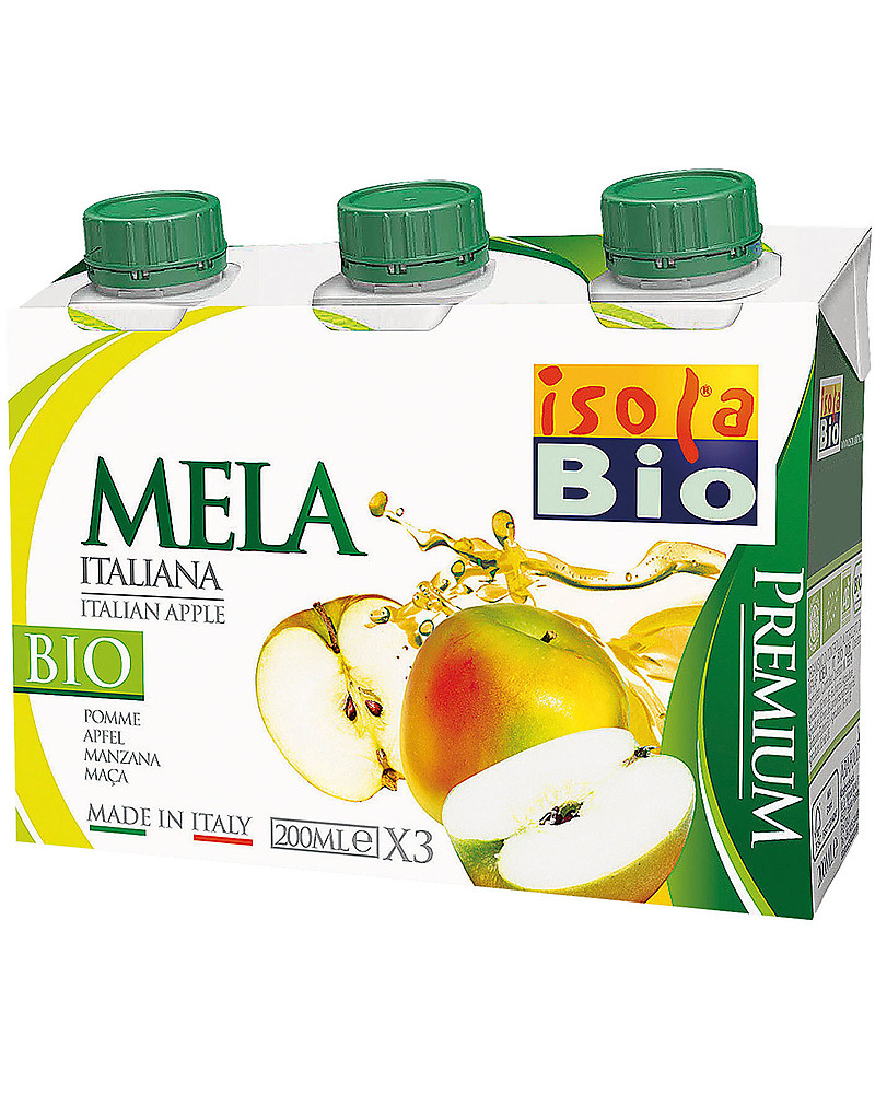 Isola Bio Succo e Polpa Premium, Mela, 3x200 ml - 100% Bio, in brick unisex