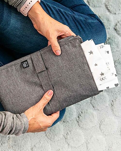 J L Childress 2 in 1 Fasciatoio Portatile Healthy Habits - Grigio Scuro Fasciatoi da Viaggio