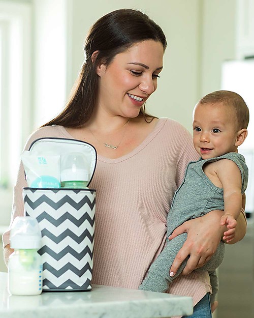 J L Childress Doppio Porta Vivande Termico - Bianco/Grigio - Impermeabile e Comodo Contenitori Termici