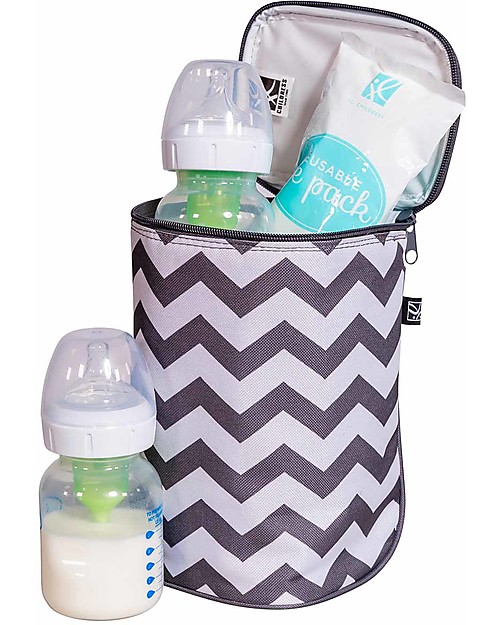 J L Childress Doppio Porta Vivande Termico - Bianco/Grigio - Impermeabile e Comodo Contenitori Termici