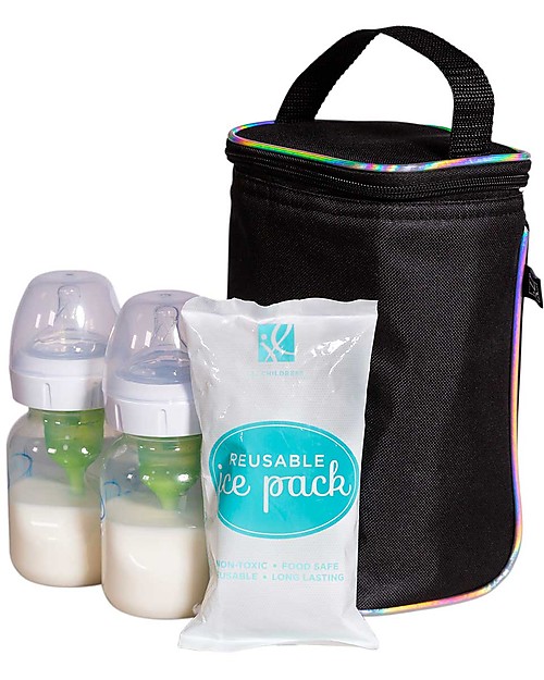 J L Childress Doppio Porta Vivande Termico - Nero Cangiante - Impermeabile e Comodo Contenitori Termici