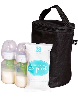 J L Childress Doppio Porta Vivande Termico - Nero - Impermeabile e Comodo Borse Pic Nic
