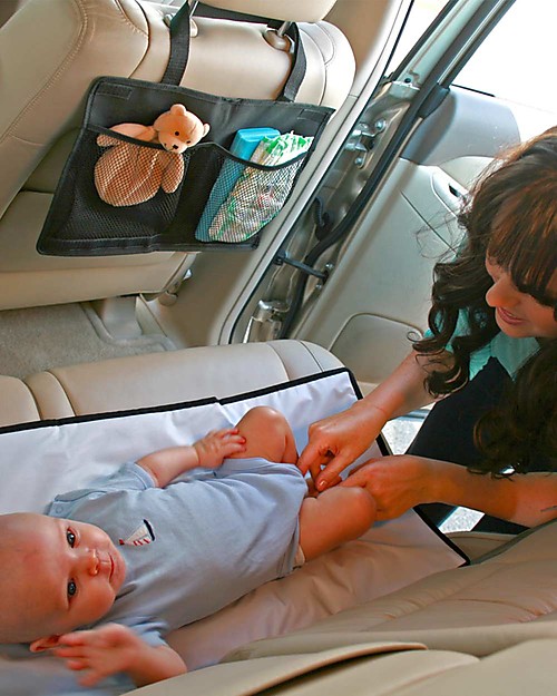 J L Childress Fasciatoio Attrezzato Portatile - Nero - Perfetto per i Cambi in Macchina! Fasciatoi da Viaggio