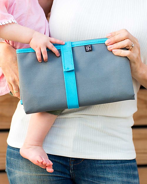 J L Childress Fasciatoio Pieghevole Full Body - Grigio/Azzurro Fasciatoi da Viaggio