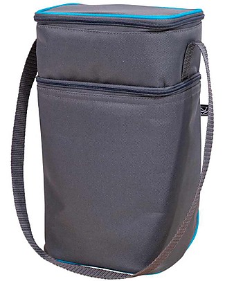 J L Childress Porta Vivande Termico da 6 Biberon - Grigio/Azzurro - Impermeabile e Super Capiente Borse Pic Nic