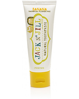 Jack 'n Jill Dentifricio per Bambini, Banana e Calendula - 50 gr Dentifricio e Spazzolini