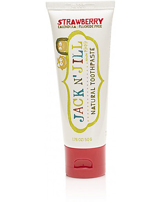 Jack 'n Jill Dentifricio per Bambini, Fragola e Calendula - 50 g Dentifricio e Spazzolini