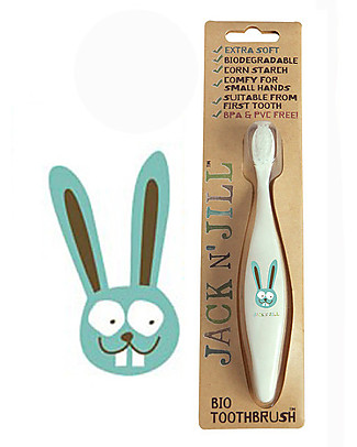 Jack 'n Jill Spazzolino per Bambini, Bunny il Coniglietto - Manico Biodegradabile Spazzolini
