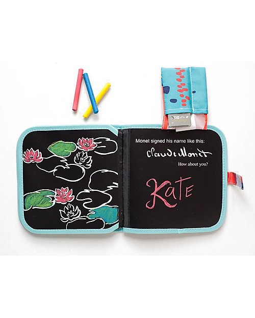 Jaq Jaq Bird Album da Colorare Grandi Artisti - Monet - Riutilizzabile più 4 Gessetti Zero Polvere Butterstix Disegnare e Colorare