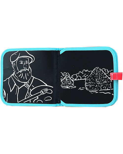 Jaq Jaq Bird Album da Colorare Grandi Artisti - Monet - Riutilizzabile più 4 Gessetti Zero Polvere Butterstix Disegnare e Colorare