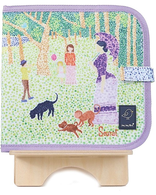 Jaq Jaq Bird Album da Colorare Grandi Artisti - Seurat - Riutilizzabile più 4 Gessetti Zero Polvere Butterstix Disegnare e Colorare