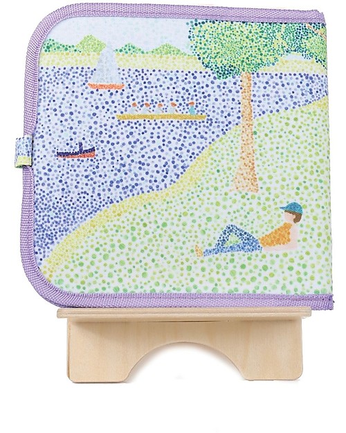 Jaq Jaq Bird Album da Colorare Grandi Artisti - Seurat - Riutilizzabile più 4 Gessetti Zero Polvere Butterstix Disegnare e Colorare