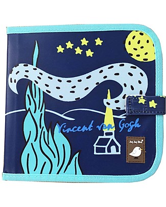 Jaq Jaq Bird Album da Colorare Grandi Artisti - Van Gogh - Riutilizzabile più 4 Gessetti Zero Polvere Butterstix Disegnare e Colorare