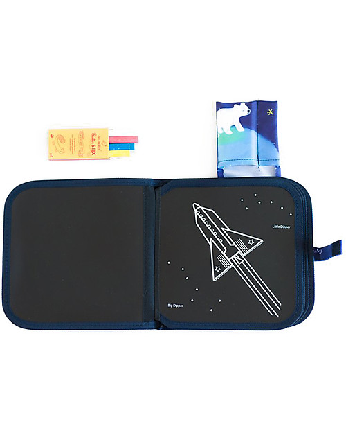 Jaq Jaq Bird Album da Colorare - Spazio - Riutilizzabile più 4 Gessetti Zero Polvere Butterstix Disegnare e Colorare
